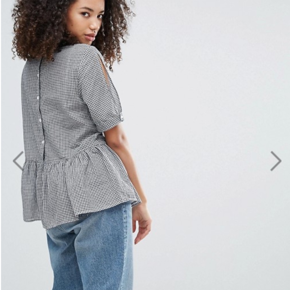 Y.A.S Checky Button Back Top